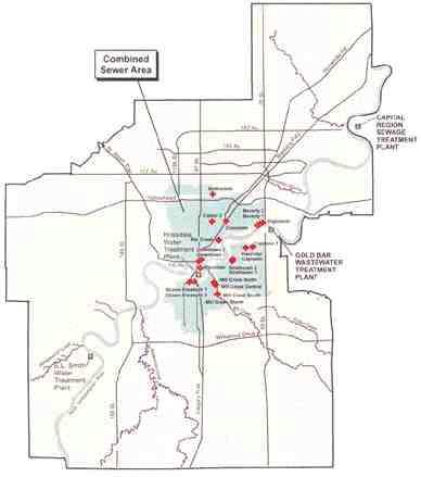 City of Edmonton's combined sewer area (courtesy UMA)