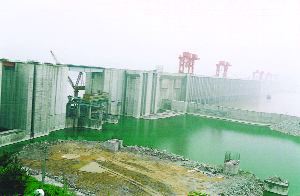 Three Gorges Dam, China under construction.