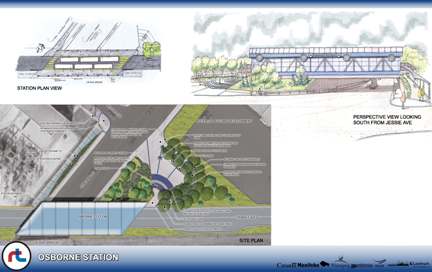 Plans for Osborne Station on SW Rapid Transit Corridor, Winnipeg