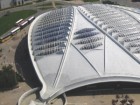 Aerial view of Bidome; it has four "ecosystems" under its expansive glass roof.