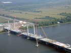 Construction of six-lane bridge over Rivire des Prairies between Laval and Montreal. Photograph taken in September, courtesy Structal-Bridges.