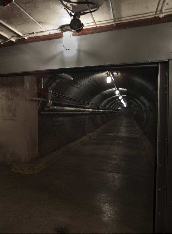 Inside the upgraded blast tunnel. Photo by Brian Robertson, courtesy Diefenbunker, Canada's Cold War Museum.