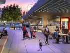 Rendering of Underpass Park in the West Don Lands, Toronto.  Image courtesy Waterfront Toronto (Phillips Farevaag Smallenberg).