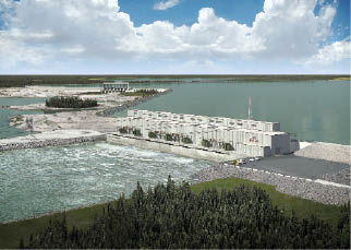 Artist's rendering of Keeyask Hydroelectric Station in Manitoba.