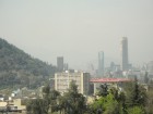 Downtown Santiago, Chile. The 56-storey Titanium Tower (centre) completed in 2010 was the tallest in the city. Now the 62-storey Costanera Center under construction (at right) will surpass it
