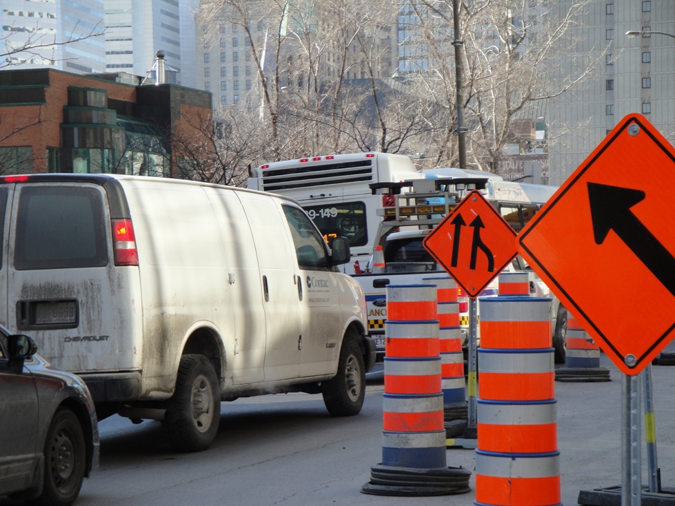 Road repairs are an all-too common site in Montreal.