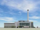 Architectural rendering of the 25-MW Index Energy biomass cogeneration plant in Ajax.  Image:  J.R. Freethy, architect.