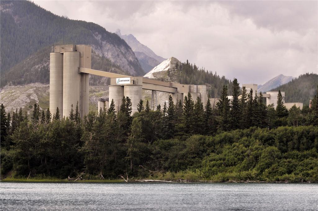 Lafarge's cement plant in Exshaw, located in the Rocky Mountains, Alberta.