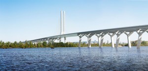 Artist's rendering of New St. Lawrence Bridge. 