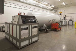 Proton Accelerator inside the Rector Materials Testing Laboratory, Queen's University. Photo: Diamond Schmitt Architects.