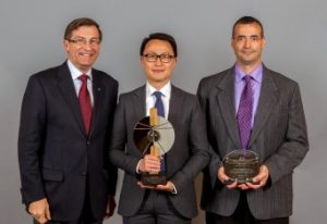 Jimmy Chun Tai Chan (centre) of Stantec, receiving his AFG award.