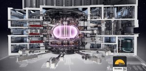 Diagram of ITER tokamak in its concrete home.