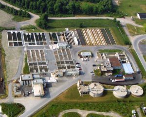 Cataraqui Bay Wastewater Treatment Plant, Kingston, Ontario. Photo: Kingston Aerial Imaging.