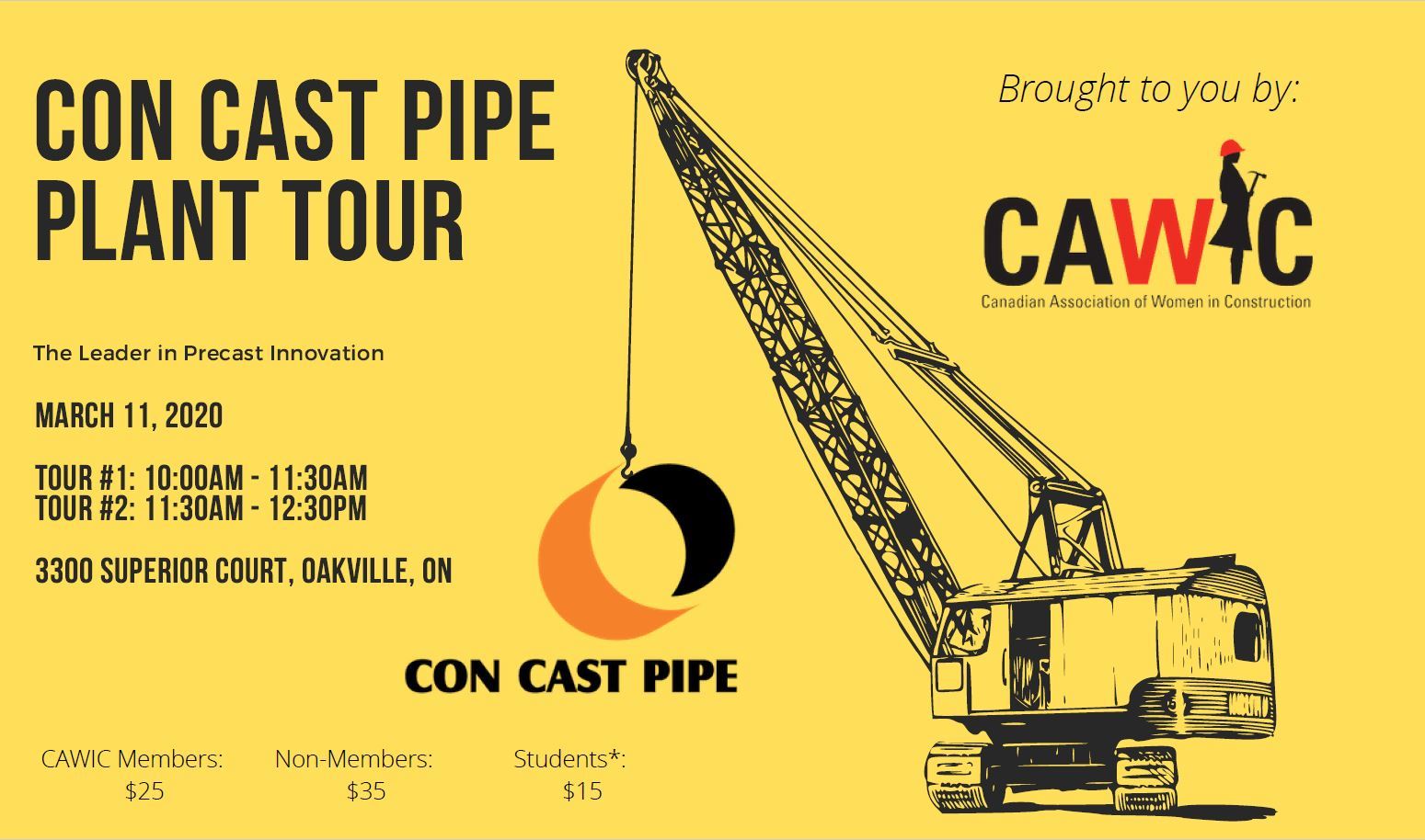 Con Cast Pipe tour