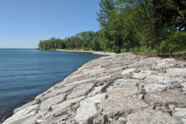 Naturalized shoreline protection project in Oakville, Ont.