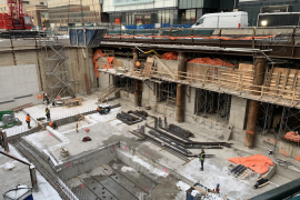 Crosstown LRT station construction