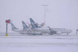 Snow at Calgary International Airport