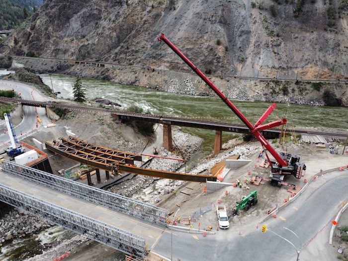 Nicomen River Bridge - girder erection